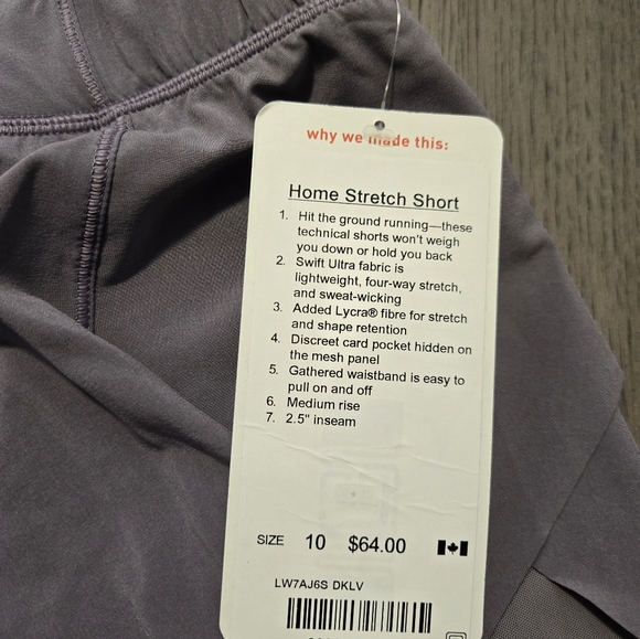 BNWT Lululemon Home Stretch shorts - size 10 - Picture 1 of 4